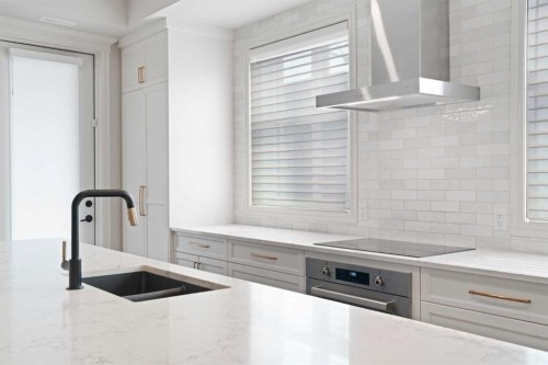 203-275 Lebel Crescent Nw, Calgary, AB - Indoor Photo Showing Kitchen With Double Sink With Upgraded Kitchen