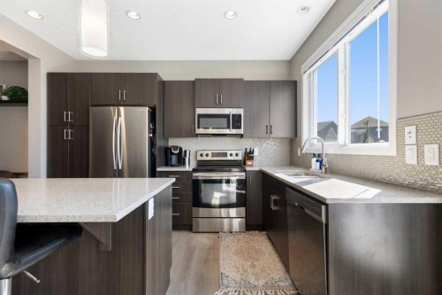 69 Chaparral Valley Crescent Se, Calgary, AB - Indoor Photo Showing Kitchen With Stainless Steel Kitchen With Upgraded Kitchen