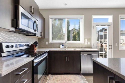 69 Chaparral Valley Crescent Se, Calgary, AB - Indoor Photo Showing Kitchen With Stainless Steel Kitchen With Upgraded Kitchen