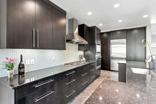163 Cranarch Circle Se, Calgary, AB - Indoor Photo Showing Kitchen With Stainless Steel Kitchen With Upgraded Kitchen
