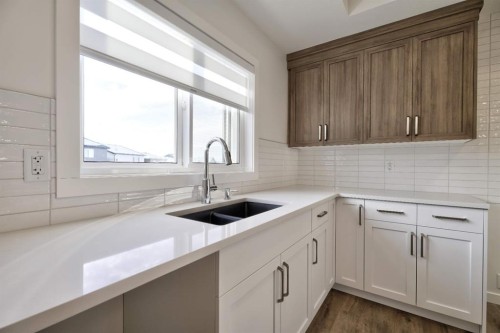 45 Legacy Point Terrace Se, Calgary, AB - Indoor Photo Showing Kitchen With Double Sink With Upgraded Kitchen