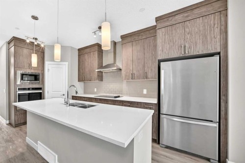 75 Howse Crescent Ne, Calgary, AB - Indoor Photo Showing Kitchen With Stainless Steel Kitchen With Double Sink With Upgraded Kitchen
