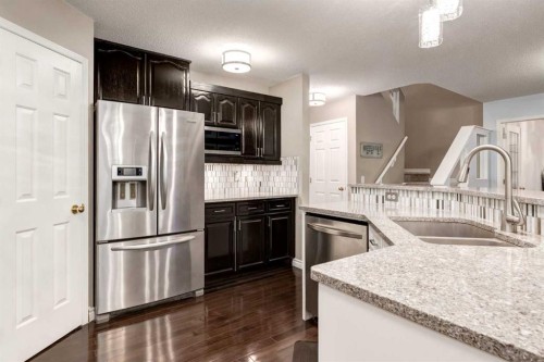 331 Sierra Madre Court Sw, Calgary, AB - Indoor Photo Showing Kitchen With Stainless Steel Kitchen With Double Sink With Upgraded Kitchen