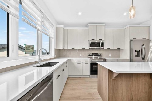 113 Veranda Boulevard Sw, Calgary, AB - Indoor Photo Showing Kitchen With Double Sink With Upgraded Kitchen