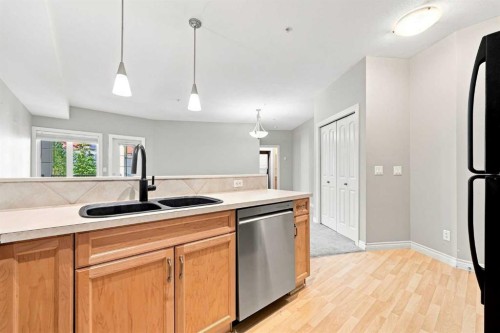 317-60 Royal Oak Plaza Nw, Calgary, AB - Indoor Photo Showing Kitchen With Double Sink