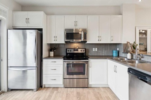 206 Nolanfield Villas Nw, Calgary, AB - Indoor Photo Showing Kitchen With Stainless Steel Kitchen With Double Sink