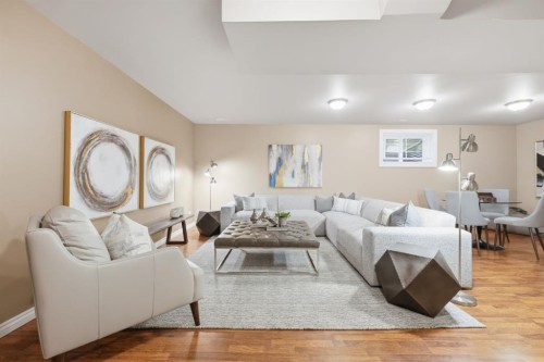 42 Prestwick Pond Terrace Se, Calgary, AB - Indoor Photo Showing Living Room