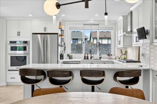 199 Magnolia Way Se, Calgary, AB - Indoor Photo Showing Kitchen With Stainless Steel Kitchen With Upgraded Kitchen