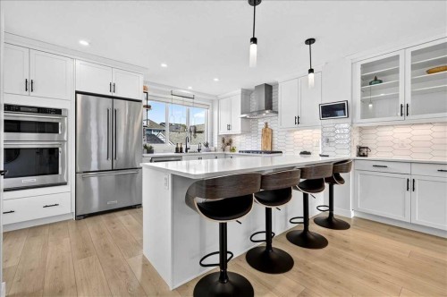 199 Magnolia Way Se, Calgary, AB - Indoor Photo Showing Kitchen With Stainless Steel Kitchen With Upgraded Kitchen