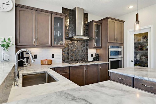 71 Chaparral Valley Way Se, Calgary, AB - Indoor Photo Showing Kitchen With Upgraded Kitchen