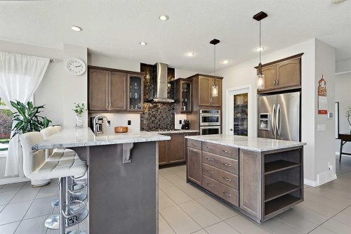 71 Chaparral Valley Way Se, Calgary, AB - Indoor Photo Showing Kitchen With Stainless Steel Kitchen With Upgraded Kitchen