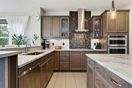 71 Chaparral Valley Way Se, Calgary, AB - Indoor Photo Showing Kitchen With Upgraded Kitchen