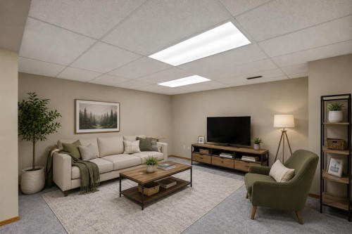 52 Shawnee Way Sw, Calgary, AB - Indoor Photo Showing Basement