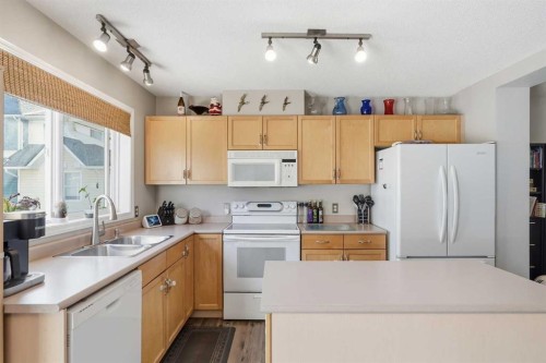 160 Promenade Way Se, Calgary, AB - Indoor Photo Showing Kitchen With Double Sink