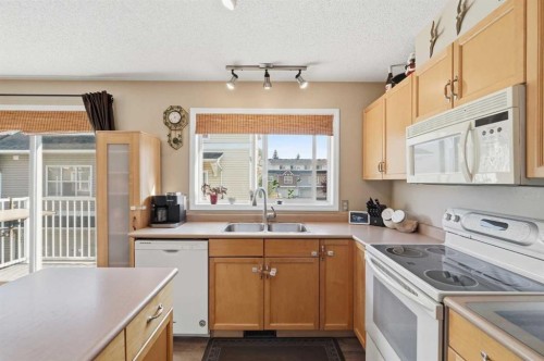 160 Promenade Way Se, Calgary, AB - Indoor Photo Showing Kitchen With Double Sink