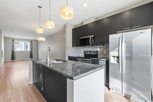 209 Copperpond Row Se, Calgary, AB - Indoor Photo Showing Kitchen With Upgraded Kitchen
