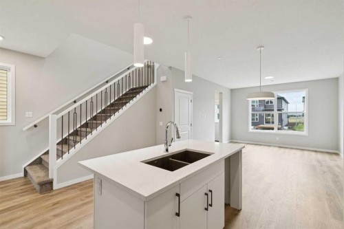 413 Hotchkiss Drive Se, Calgary, AB - Indoor Photo Showing Kitchen With Double Sink