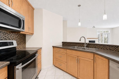 7305-14 Hemlock Crescent Sw, Calgary, AB - Indoor Photo Showing Kitchen With Double Sink