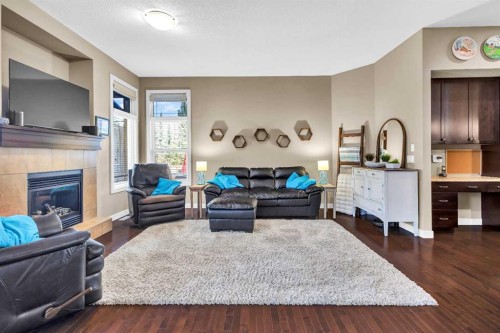 21 Evansfield Way Nw, Calgary, AB - Indoor Photo Showing Living Room With Fireplace