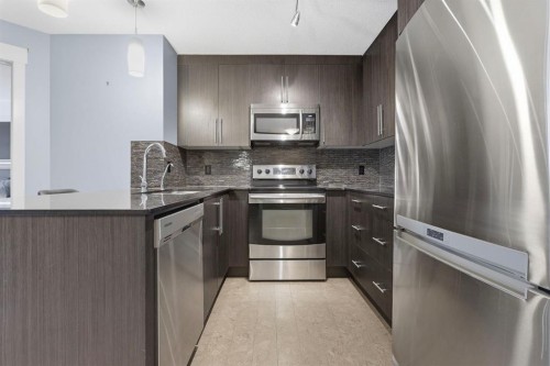 5105-155 Skyview Ranch Way Ne, Calgary, AB - Indoor Photo Showing Kitchen With Stainless Steel Kitchen With Upgraded Kitchen
