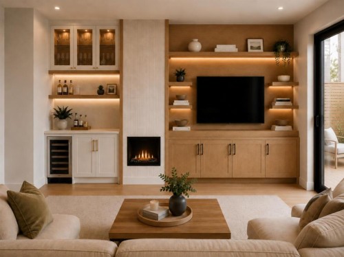 1834 32 Avenue Sw, Calgary, AB - Indoor Photo Showing Living Room With Fireplace
