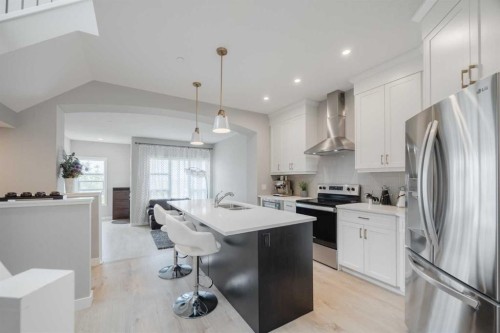 44 Calhoun Common Ne, Calgary, AB - Indoor Photo Showing Kitchen With Double Sink With Upgraded Kitchen