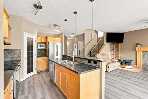 5355 Copperfield Gate Se, Calgary, AB - Indoor Photo Showing Kitchen With Stainless Steel Kitchen With Double Sink With Upgraded Kitchen
