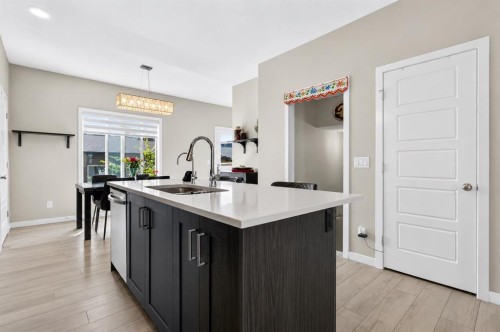 1079  Lanark Boulevard Se, Airdrie, AB - Indoor Photo Showing Kitchen With Double Sink