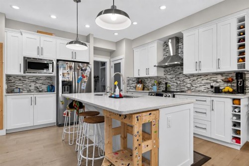 725 New Brighton Drive Se, Calgary, AB - Indoor Photo Showing Kitchen With Upgraded Kitchen