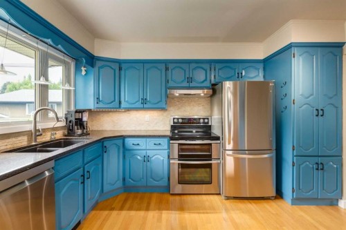 4903 Carney Road Nw, Calgary, AB - Indoor Photo Showing Kitchen With Double Sink