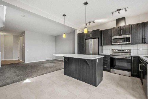 244 Sundown View, Cochrane, AB - Indoor Photo Showing Kitchen With Stainless Steel Kitchen With Upgraded Kitchen