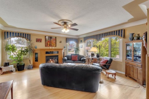 2204 Halifax Crescent Nw, Calgary, AB - Indoor Photo Showing Living Room With Fireplace