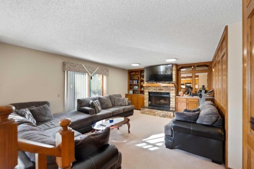 48 Castleglen Court Ne, Calgary, AB - Indoor Photo Showing Living Room With Fireplace