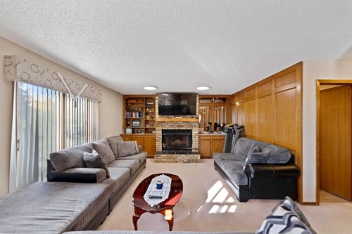 48 Castleglen Court Ne, Calgary, AB - Indoor Photo Showing Living Room With Fireplace