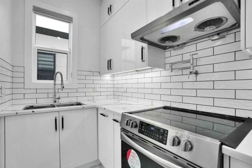 4508 87 Avenue Ne, Calgary, AB - Indoor Photo Showing Kitchen With Double Sink With Upgraded Kitchen