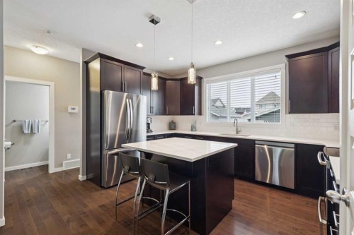246 Mahogany Heights Se, Calgary, AB - Indoor Photo Showing Kitchen With Stainless Steel Kitchen With Upgraded Kitchen