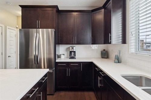 246 Mahogany Heights Se, Calgary, AB - Indoor Photo Showing Kitchen With Stainless Steel Kitchen