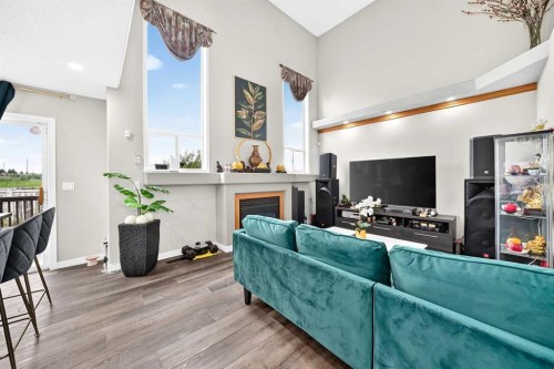 92 San Diego Green Ne, Calgary, AB - Indoor With Fireplace