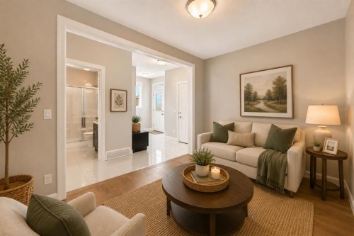 27 Redstone Heights Ne, Calgary, AB - Indoor Photo Showing Living Room