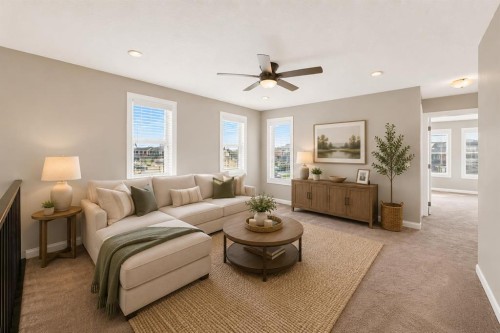 27 Redstone Heights Ne, Calgary, AB - Indoor Photo Showing Living Room