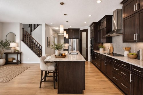 27 Redstone Heights Ne, Calgary, AB - Indoor Photo Showing Kitchen With Upgraded Kitchen
