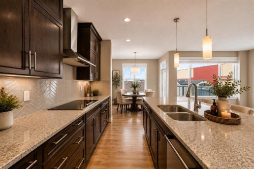 27 Redstone Heights Ne, Calgary, AB - Indoor Photo Showing Kitchen With Double Sink With Upgraded Kitchen