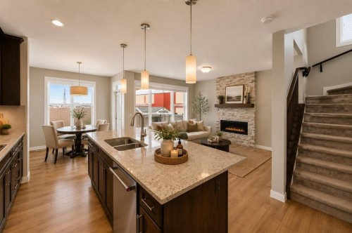 27 Redstone Heights Ne, Calgary, AB - Indoor Photo Showing Kitchen With Double Sink With Upgraded Kitchen