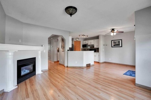158 Saratoga Close Ne, Calgary, AB - Indoor Photo Showing Living Room With Fireplace