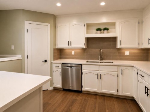2-717 Centre Street, Vulcan, AB - Indoor Photo Showing Kitchen With Double Sink
