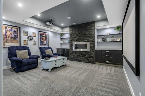315 Mahogany Court Se, Calgary, AB - Indoor With Fireplace