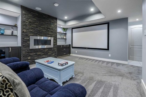 315 Mahogany Court Se, Calgary, AB - Indoor With Fireplace