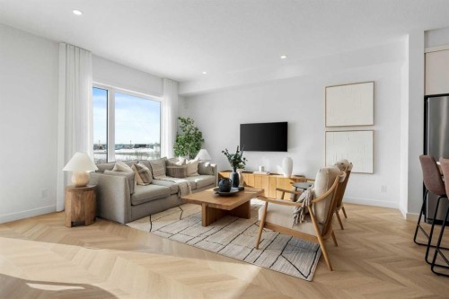 8493 21 Avenue Se, Calgary, AB - Indoor Photo Showing Living Room