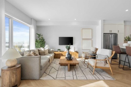 8493 21 Avenue Se, Calgary, AB - Indoor Photo Showing Living Room