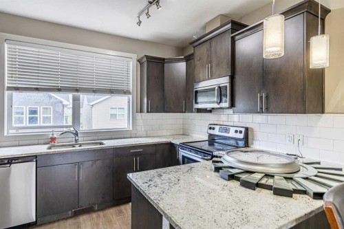 634 Redstone View Ne, Calgary, AB - Indoor Photo Showing Kitchen With Upgraded Kitchen